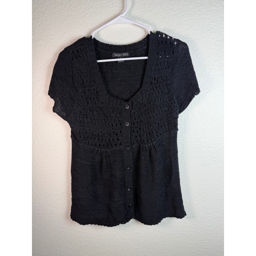 Vintage Y2K Crochet Babydoll WickyL Black Top Whimsigoth Boho Fairycore